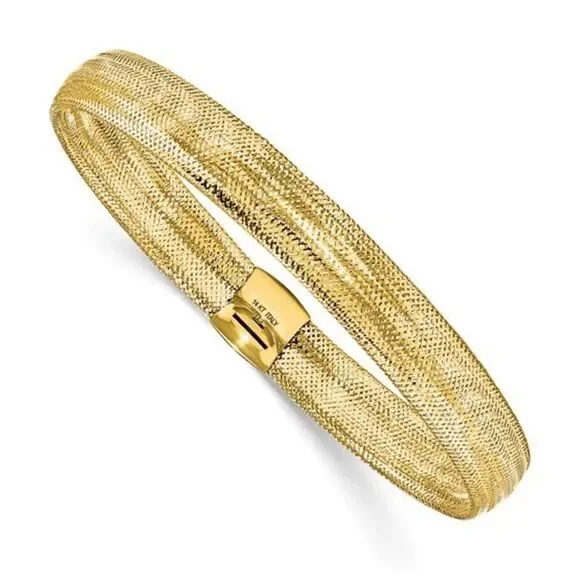 Leslie's 14K Polished Mesh Stretch Bracelet